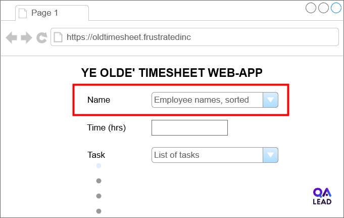 Old TimeSheet Web App Screenshot