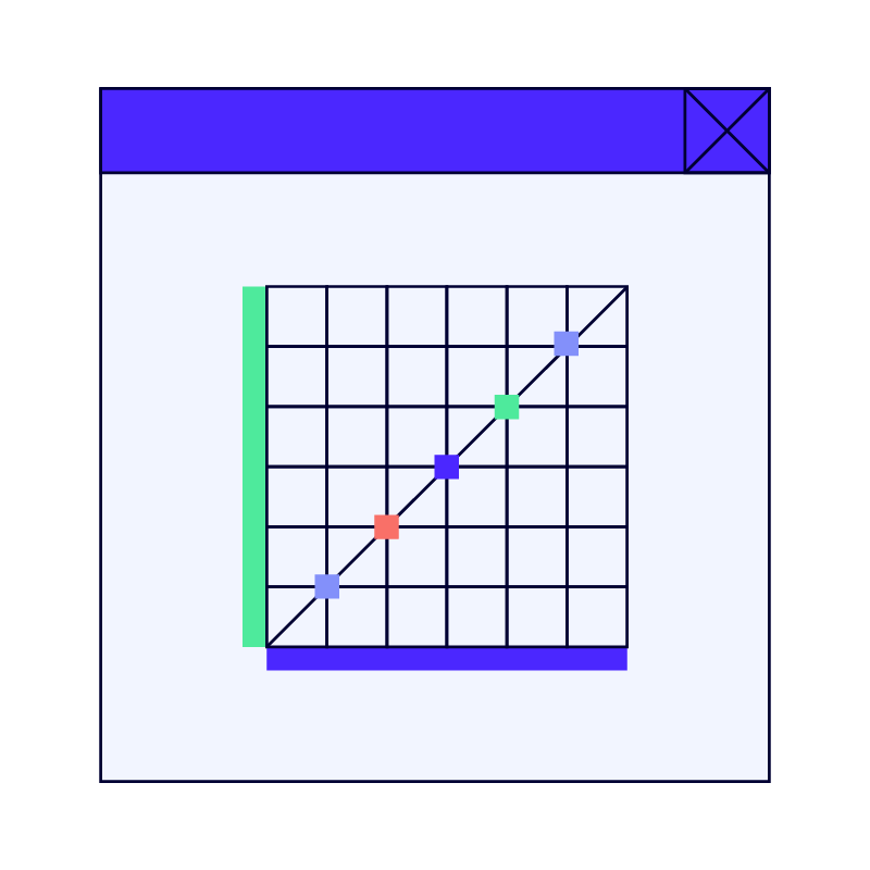 Points Graphed in a Line on a Grid Infographic