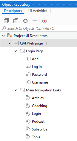 Object Repository In UiPath Screenshot