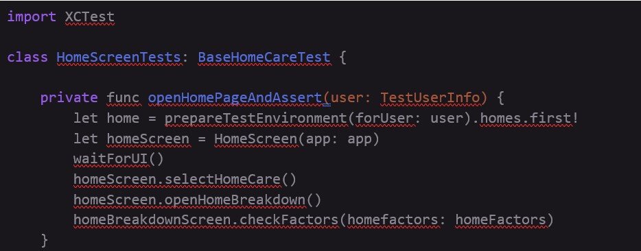 base home care test screenshot